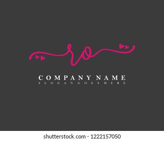 RO Initial handwriting logo vector