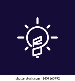RO Initial Letter with creative bulb Logo vector