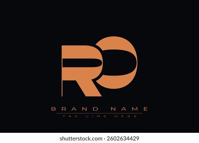RO initial letter logo design. Letter R and O luxury alphabet letter logo icon template