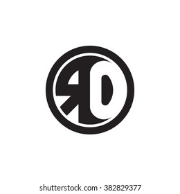 RO initial letters circle monogram logo