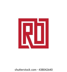 RO initial letters looping linked square logo red