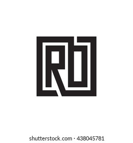 RO initial letters looping linked square monogram logo