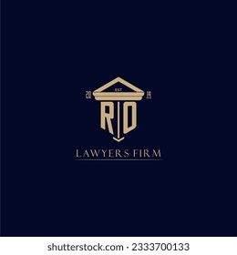 RO initial monogram lawfirm logo with pillar design