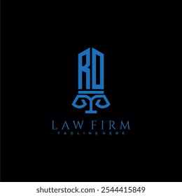 RO Anfangsmonogramm für Anwaltslogo mit Schwert