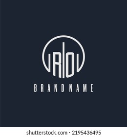 RO initial monogram logo with circle style dsign