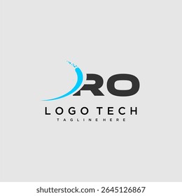RO initial monogram for technology logo design