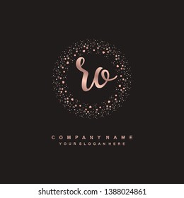 RO initial signature logo. handwriting logo template vector,