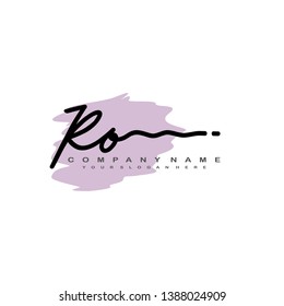 RO initial signature logo. handwriting logo template vector,