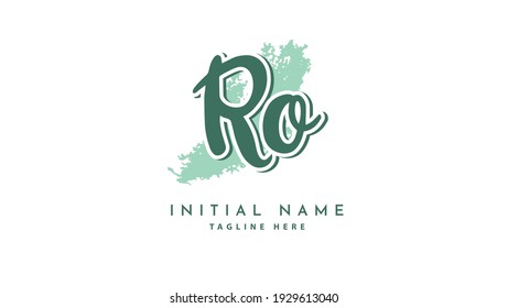 RO-Initialen, Logo für Handschriften, Vektorgrafik