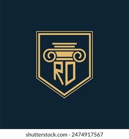 RO Initials Law Firm Logo Lawyer logo with creative law element