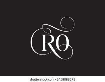 RO latter ligature typography logo design template