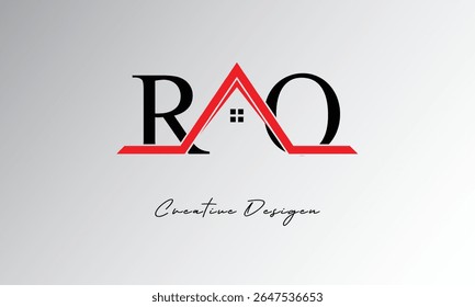 RO Letter House Logo – Creative Real Estate Monogram with Roof Icon and Home Shape for Property, Architecture and Modern Branding
