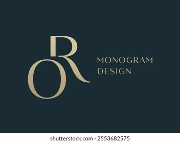 RO or OR letter logo icon design. Classic style luxury initials monogram.