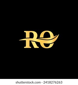 R.O Letter Logo luxury logos design, serif typography vector of initial elegant name typeface branding emblem