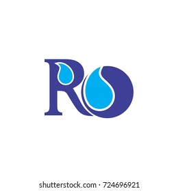 RO letter with Water drop logo design vector