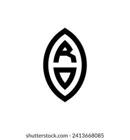 RO line geometric monogram with high quality professional design that will print well