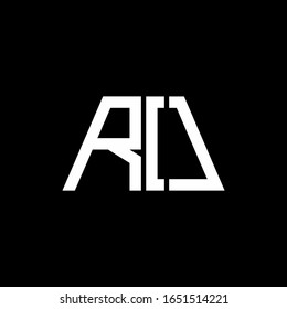 Logotipo RO monograma abstracto aislado en fondo negro