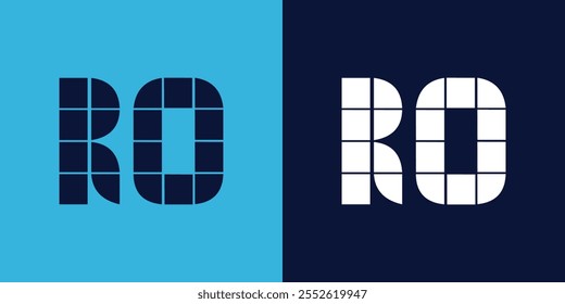 RO logo design with tile shape. Minimalist and modern vector illustration design suitable for business or brand