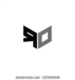 RO Logo Letter Initial With Black and Grey Colors