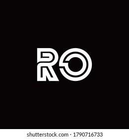 RO monogram logo with abstract line design template