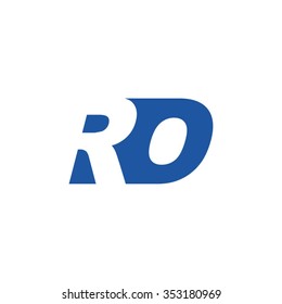 RO negative space letter logo blue