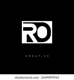 RO Negative Space Monogram – Minimalist Black and White Letter mark Logo for Creative Branding, Fashion Identity and Modern Design Concepts
