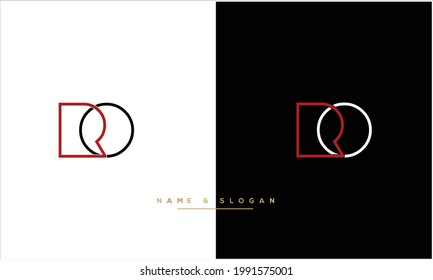Monograma del logotipo de las letras RO ,OR Resumen