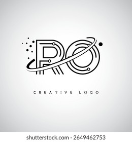 RO Orbit Monogram Logo - Futuristic Minimal Letter mark with Circular Line Art, Tech-Inspired Dots and Space Motion Concept for Modern Branding Identity (Logotipo de Monograma de Órbita RO - marca de letra mínima futurista com arte circular, pontos inspirados na tecnologia e conceito de movimento espacial para identidade de marca moderna)