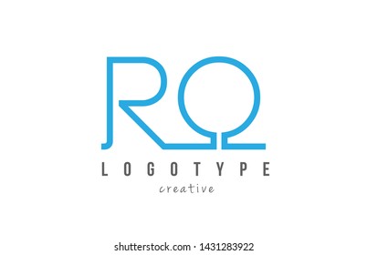 RO R O blue joined line alphabet letter logo combination suitable as icon design for a company or business