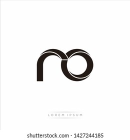 ro r o Initial Letter Split Lowercase Modern Monogram linked outline rounded logo