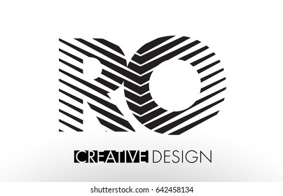 RO R O Lines Letter Design with Creative Elegant Zebra Vector Illustration.