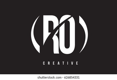 RO R O White Letter Logo Design with White Background Vector Illustration Template.