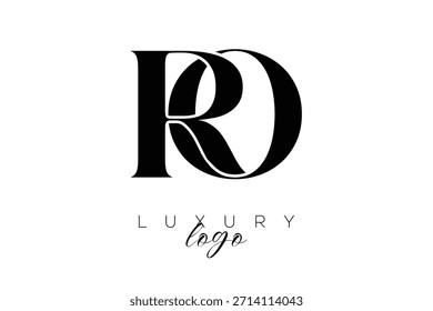 RO Serif Letter Monogram Typography Logo for Elegant Premium Branding Identity