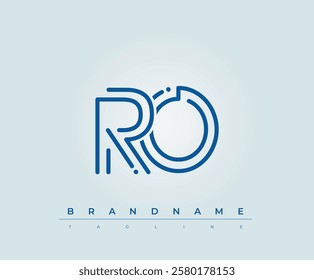RO Technology Letter Logo Template. This tech letter logo is a graphic mark that uses letters to represent a technology company.
