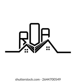 ROA Real State logo design, ROA simple and modern logo. ROA luxurious alphabet design  