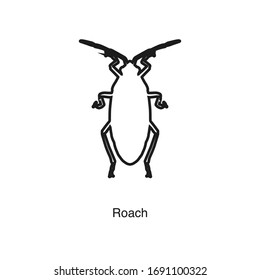 Roach icon vector on white background. Black icon illustration