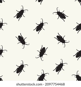 roaches seamless pattern background funny for wrapping paper, textile and wallpapers decor print, eps 10 vector