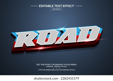 Road 3D editable text effect template