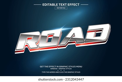 Plantilla de efecto de texto editable de Road 3D