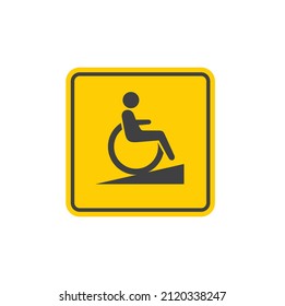 señal de acceso por carretera para discapacitados, arte vectorial.