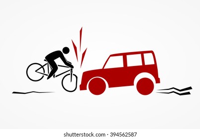 Road Accident With Car And Bicycle