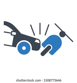 Road Accident Personal Injury Law Motor Vehicle Vector Icon Design