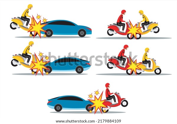 Road accident. Vehicle\
collision. Traffic accident. Highway transportation vector\
illustration