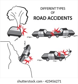 Road accidents occur in different consequences which are shown in the below set of examples.