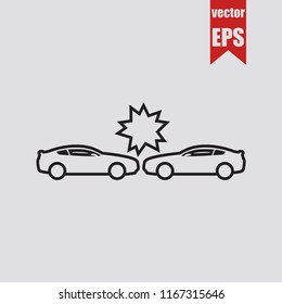 Road accidents thin line icon.Vector illustration.