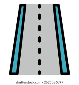 Road adress icon. Outline road adress vector icon color flat isolated