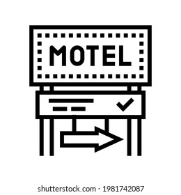 road advertising mark motel line icon vector. road advertising mark motel sign. isolated contour symbol black illustration