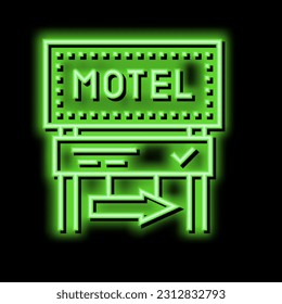 road advertising mark motel neon light sign vector. road advertising mark motel illustration