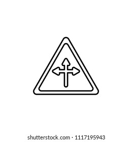 road ahead icon. Element of traffic signs icon for mobile concept and web apps. Thin line road ahead icon can be used for web and mobile on white background