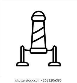 Road alert object icon modern art design black and white with bold outline 